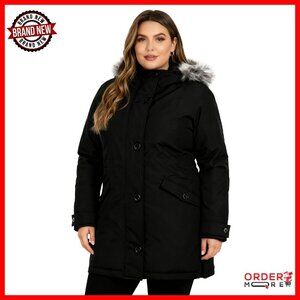 Plus Size Winter Parka Jacket Waterproof Hooded Puffer Coat
